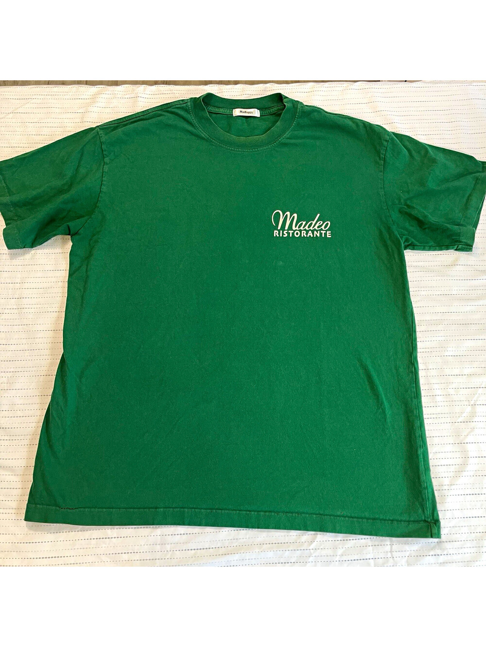 Madhappy Madeo Ristorante Green Crew Neck Short Sleeve T-Shirt Unisex Large